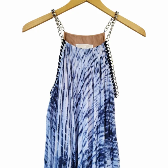Michael Michael Kors Midnight Blue Tie Dye Georgette Maxi Dress Sz M/ $325 MRSP - Picture 3 of 12